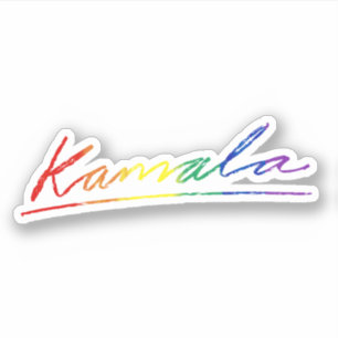 Kamala Cursive Signature Pride Rainbow