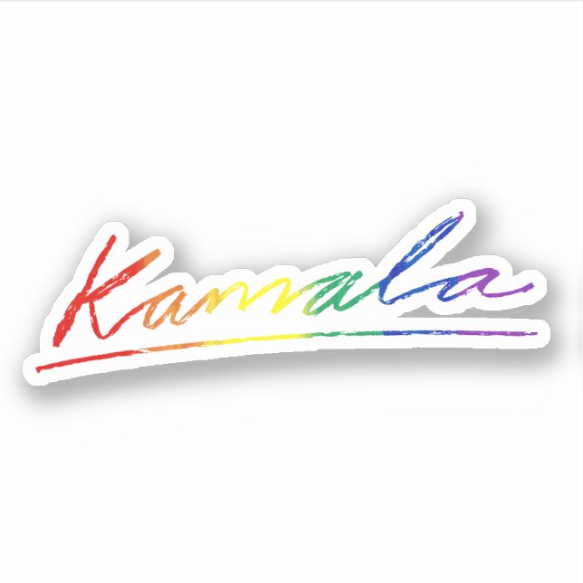 Kamala Cursive Signature Pride Rainbow (Front)