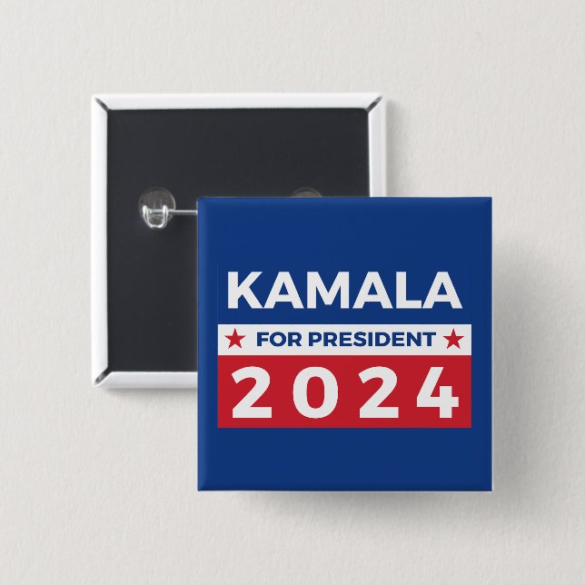 Kamala for President 2024 2 Inch Square Button (Front & Back)