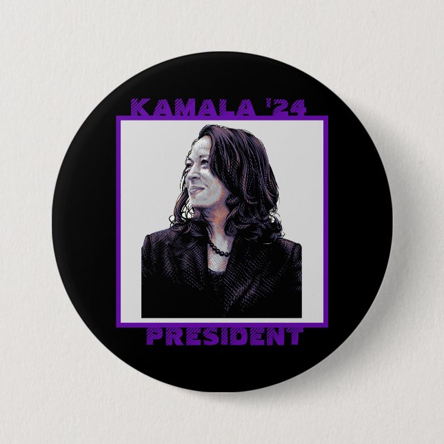 Kamala for President 2024 3 Inch Round Button (Front)