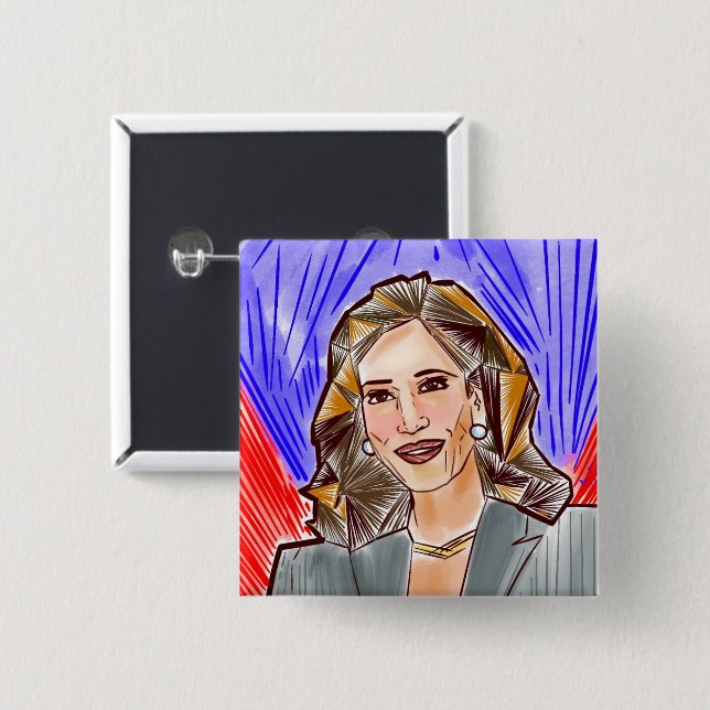 Kamala for President 2 Inch Square Button (Front & Back)