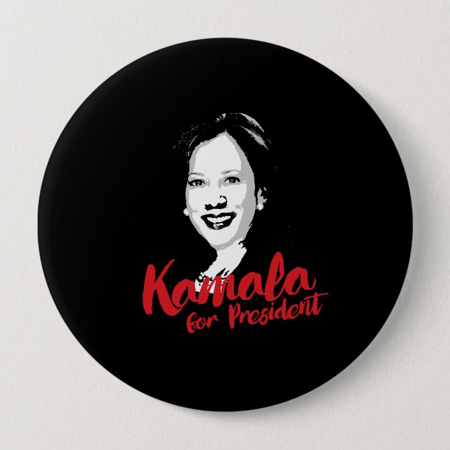 Kamala for President - Calligraphy - 4 Inch Round Button (Front)