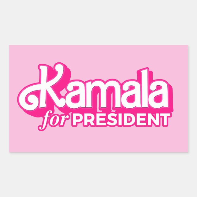 Kamala for President Pink Style Sticker (Front)