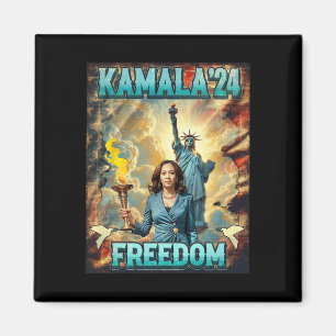 Kamala For President Slogan Statue Liberty Pro Har Magnet