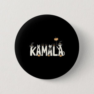 Kamala Halloween Cat Lover Witch Name Design 2 Inch Round Button