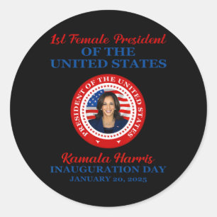 Kamala Harris 1st Female President Inauguration Pa Classic Round Sticker