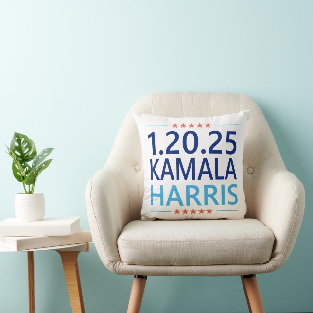 Kamala Harris 1st Woman President 1.20.25 Throw Pillow (Chair)