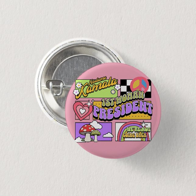 Kamala Harris 1st Woman President Inauguration 1 Inch Round Button (Front & Back)