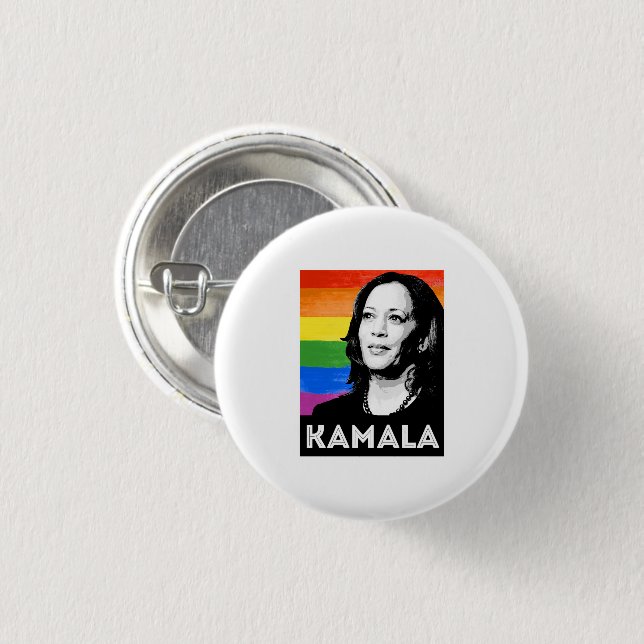 KAMALA HARRIS 2020 PRIDE POSTER 1 INCH ROUND BUTTON (Front & Back)
