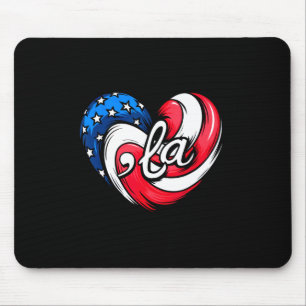 Kamala Harris 2024 American Flag Heart Comma La Pa Mouse Pad