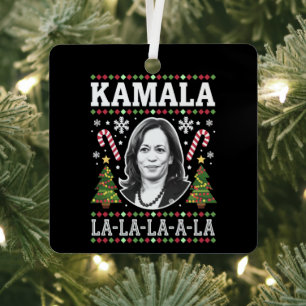 Kamala Harris 2024 Christmas Comma La Xmas Metal Ornament