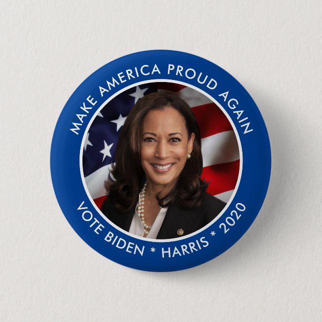 Kamala Harris 2024 Collectable Keepsake Photo 2 Inch Round Button (Front)