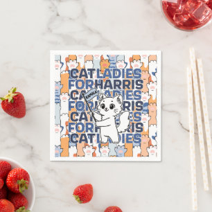 Kamala Harris 2024 Election Cat Ladies President Napkin