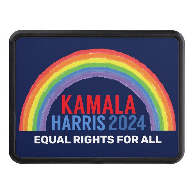 Kamala Harris 2024 Election Rainbow LGBTQ Trailer Hitch Cover (Front)