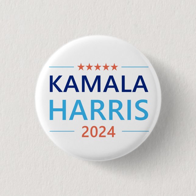 Kamala Harris 2024 for President 1 Inch Round Button (Front)
