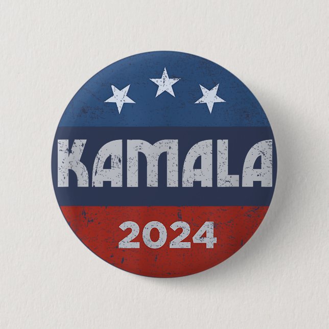 Kamala Harris 2024 For President 2 Inch Round Button (Front)