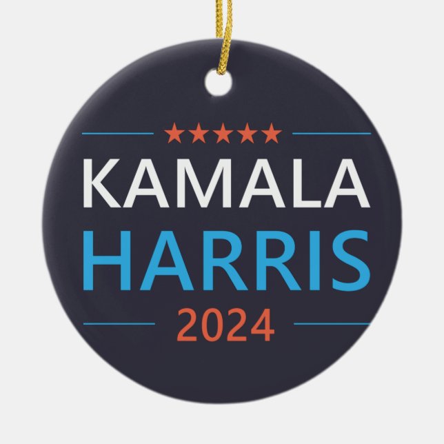 Kamala Harris 2024 for President Ceramic Ornament (Front)