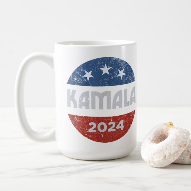 Kamala Harris 2024 For President Coffee Mug (With Donut)