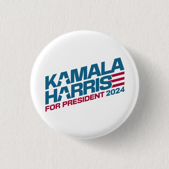 Kamala Harris 2024 For President Election Campaign 1 Inch Round Button (Front)