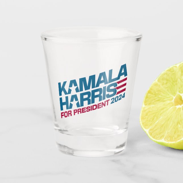 Kamala Harris 2024 For President Election Campaign Shot Glass (Front)
