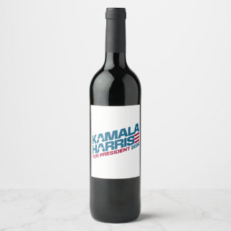 Kamala Harris 2024 For President Election Campaign Wine Label