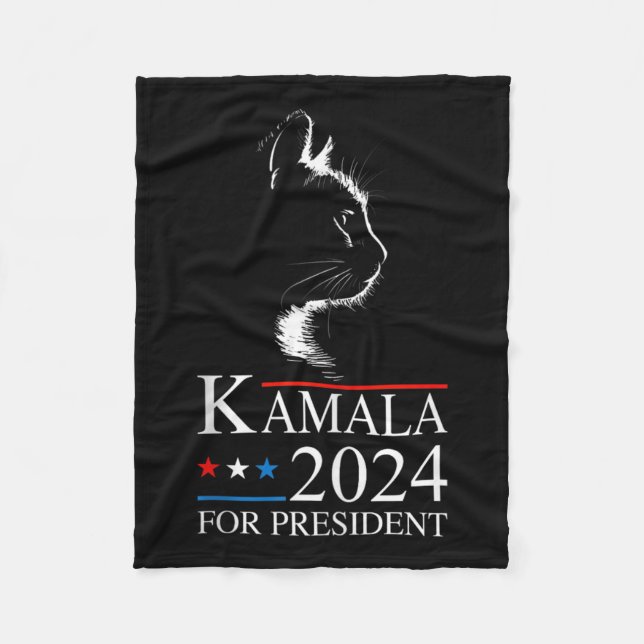 Kamala Harris 2024 For President Election Funny Ca Fleece Blanket (Front)
