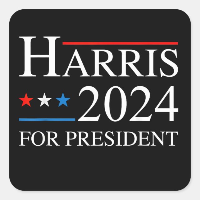 Kamala Harris 2024 For President Square Sticker (Front)