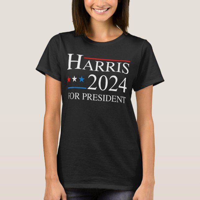 Kamala Harris 2024 For President T-Shirt (Front)