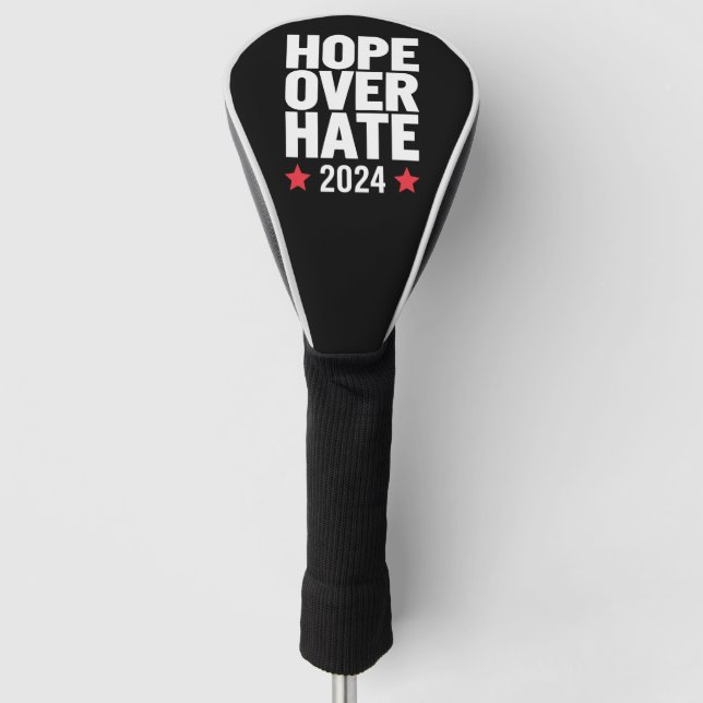 Kamala Harris 2024 Hope Over Hate Presidential  Golf Head Cover (Front)