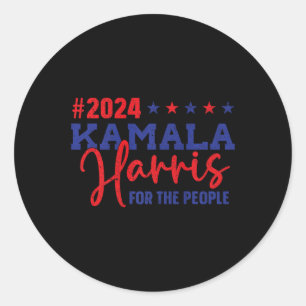 Kamala Harris 2024 Leadership With Purpose Premium Classic Round Sticker