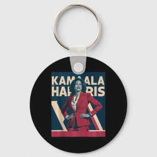 Kamala Harris 2024 - Leading With Strength Design Keychain