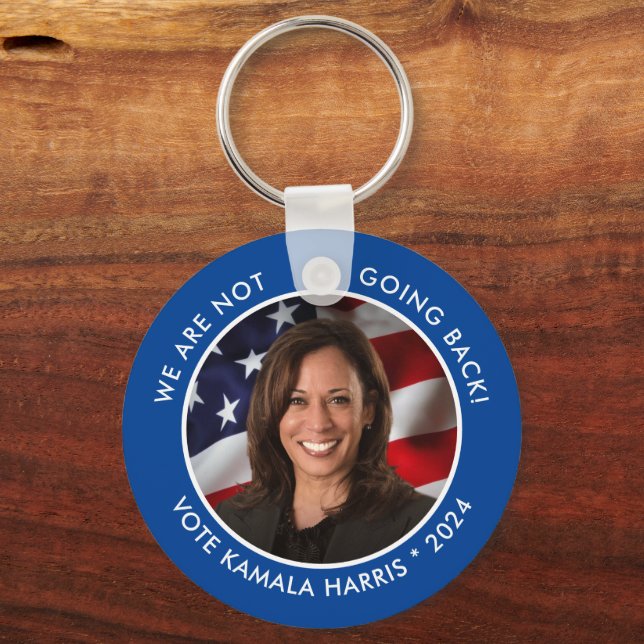 Kamala Harris 2024 Not Going Back Photo Keychain (Front)