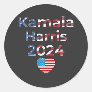 Kamala Harris 2024 Patriotic Classic Round Sticker