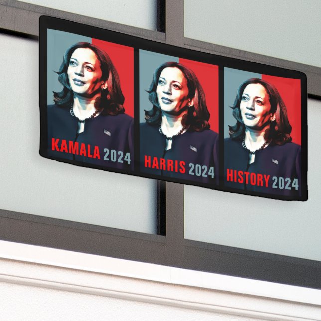 Kamala Harris 2024 Pop Art History Outdoor Banner (Outside Building)