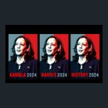 Kamala Harris 2024 Pop Art Triptych History Poster<br><div class="desc">Kamala Harris 2024 Election campaign pop art style poster of the candidate in triptych with text.  Perfect for supporting democrat Kamala Harris for president.</div>
