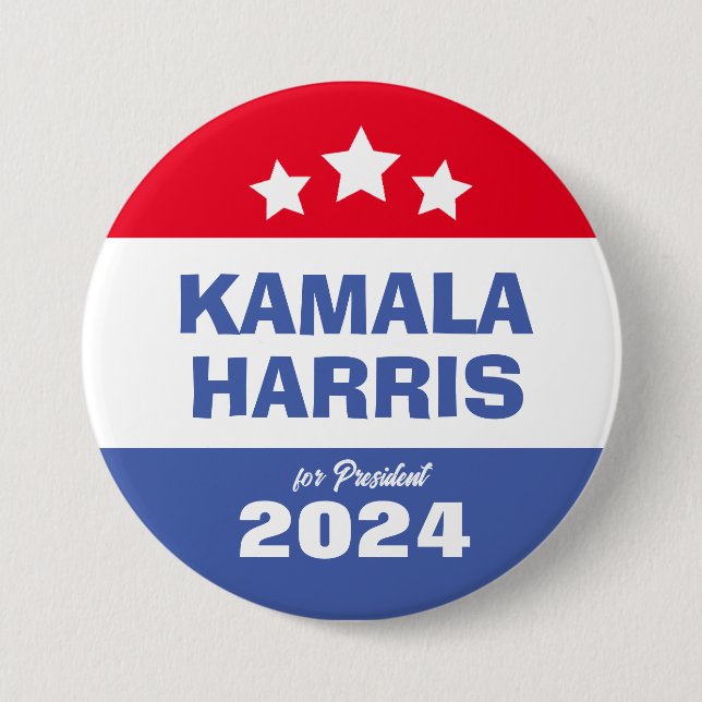 Kamala Harris 2024 President For The People Vote 3 Inch Round Button (Front)
