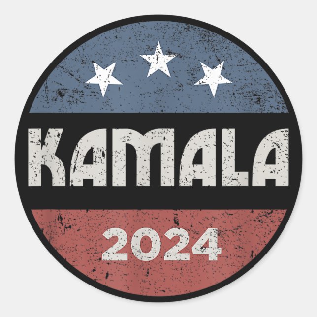 Kamala Harris 2024 Presidential Election  Classic Round Sticker (Front)