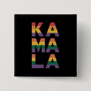 Kamala Harris 2024 Rainbow Flag Gay Pride LGBT  2 Inch Square Button