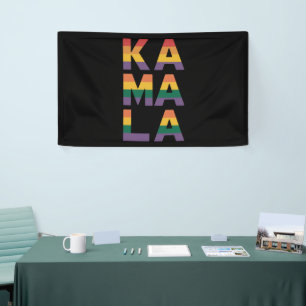 Kamala Harris 2024 Rainbow Flag Gay Pride LGBT  Banner