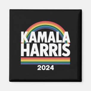 Kamala Harris 2024 Rainbow Gay Pride LGBT Election Magnet