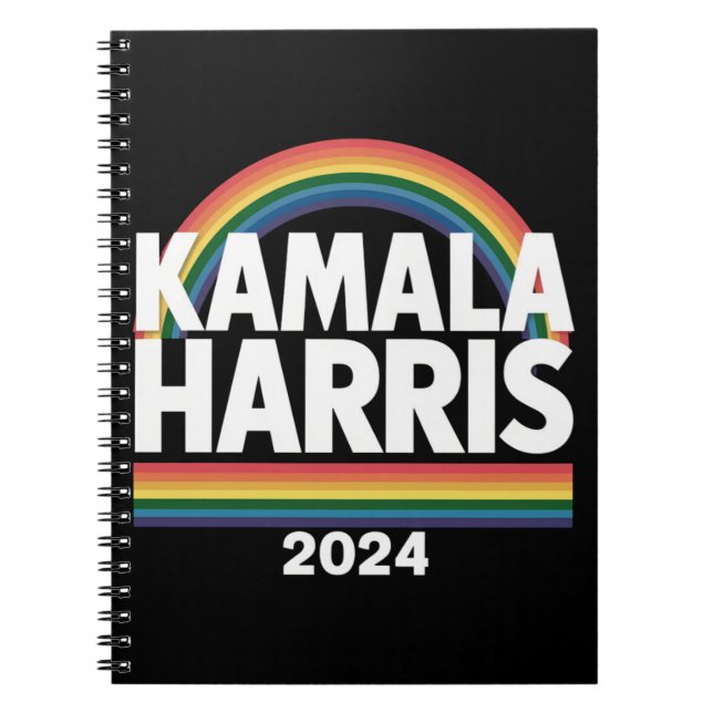Kamala Harris 2024 Rainbow Gay Pride LGBT Election Notebook (Front)