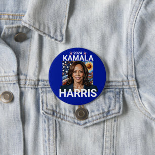 Kamala Harris 2024 Red, White and Blue 3 Inch Round Button