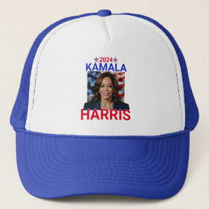 Kamala Harris 2024 Red, White and Blue Trucker Hat