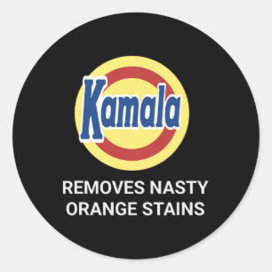 Kamala Harris 2024 Removes Nasty Orange Stains Fun Classic Round Sticker