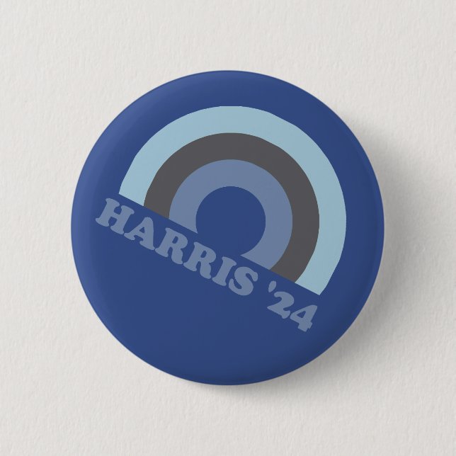 Kamala Harris 2024 Retro Rainbow  2 Inch Round Button (Front)