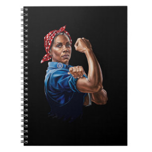 Kamala Harris 2024 Rosie The Riveter Childless Cat Notebook