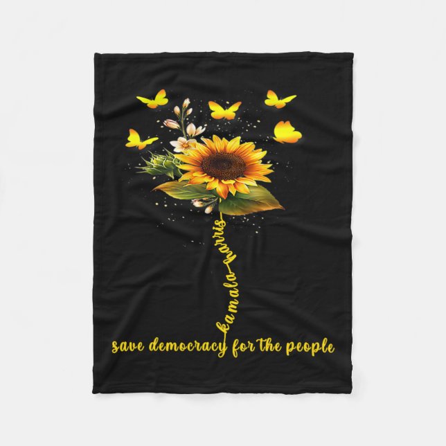 Kamala Harris 2024 Save Democracy For The People S Fleece Blanket (Front)