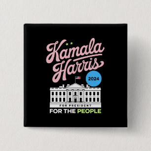 Kamala Harris 2024 Social Democrat Vote Blue 2 Inch Square Button
