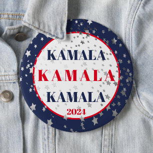 Kamala Harris 2024 Support Red White Blue 6 Inch Round Button