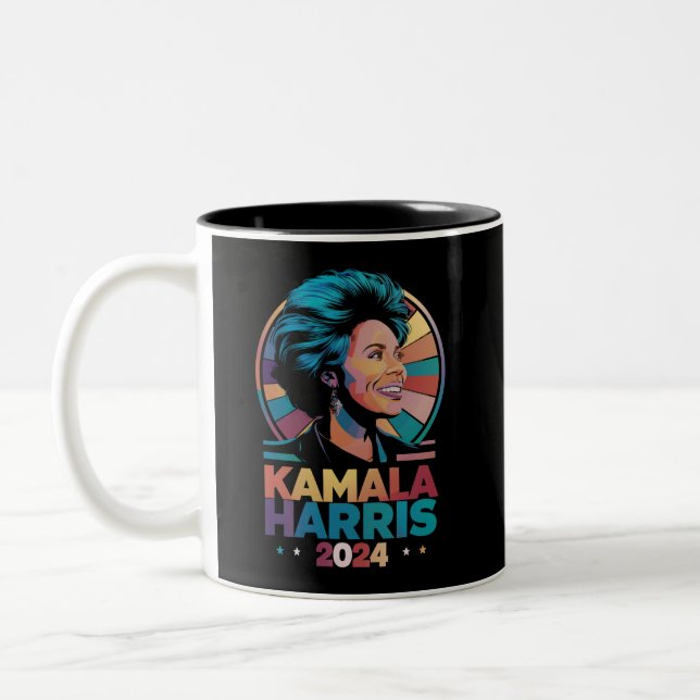 Kamala Harris 2024 Vote President Kamala Election  Two-Tone Coffee Mug (Left)
